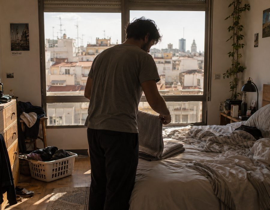 Limpieza por horas zona por zona Limpieza por horas en el dormitorio de un piso alto de una ciudad española